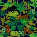 Green jungle. Tropical print. Royalty Free Stock Photo